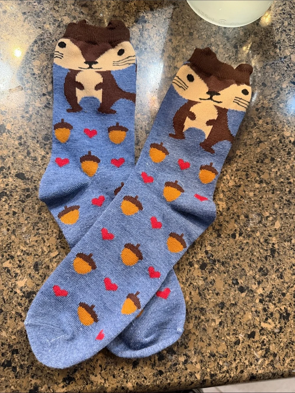 Acorn & Squirrel Crew Socks - Cute Animal Design
